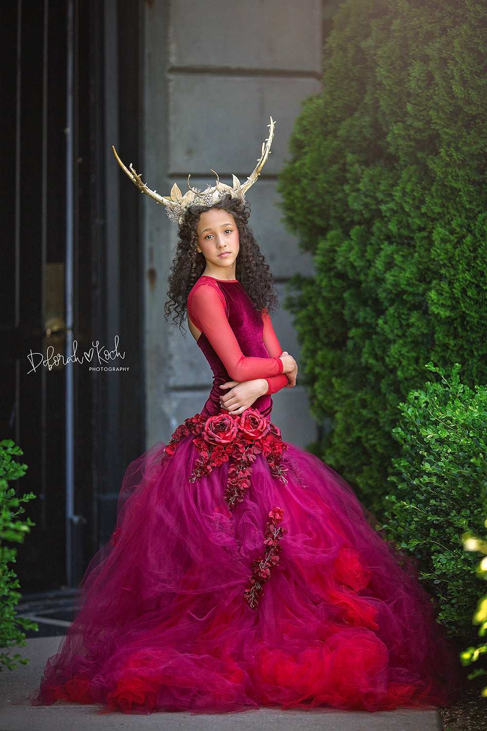 Artemis Greek Goddess Hunt Moon Antlers Couture Headpiece - Honeydrops Designs