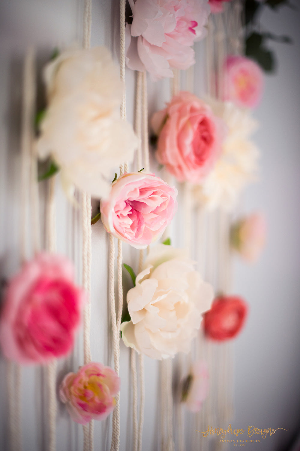 Macrame Flower Wall Hanging Baby Room Baby Girl Nursery Wall Decor - Honeydrops Designs