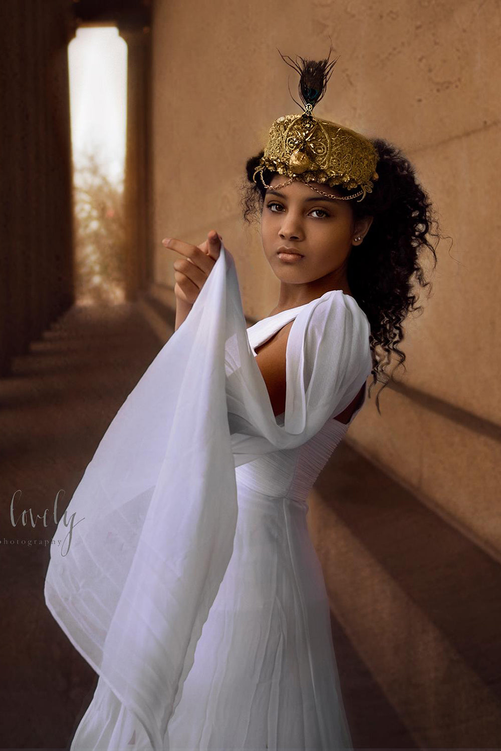 Hera Greek Goddess Marriage Queen Couture Headpiece - Honeydrops Designs