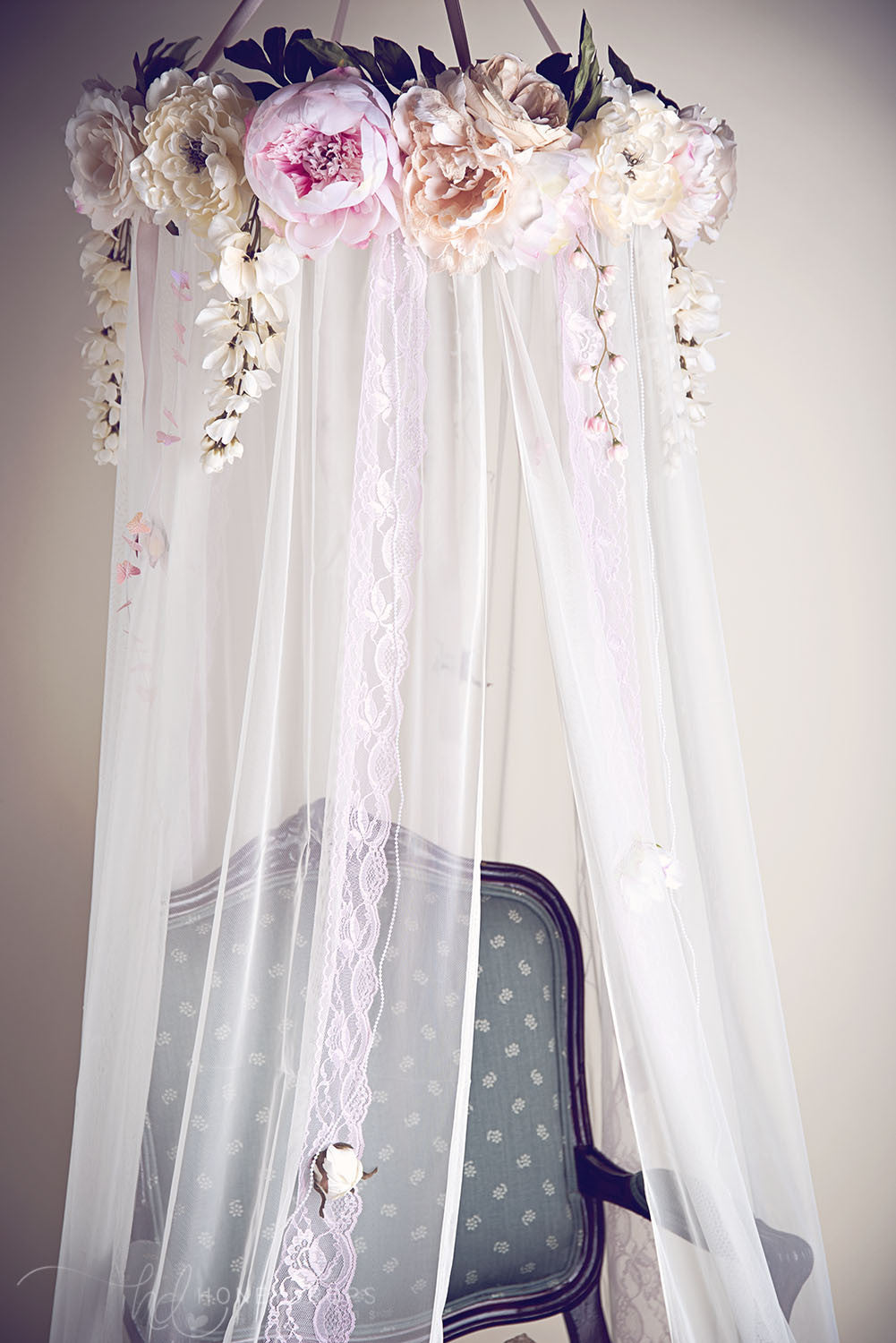 Dreamy Whimsical Floral Canopy Girls Room Decor - Honeydrops Designs