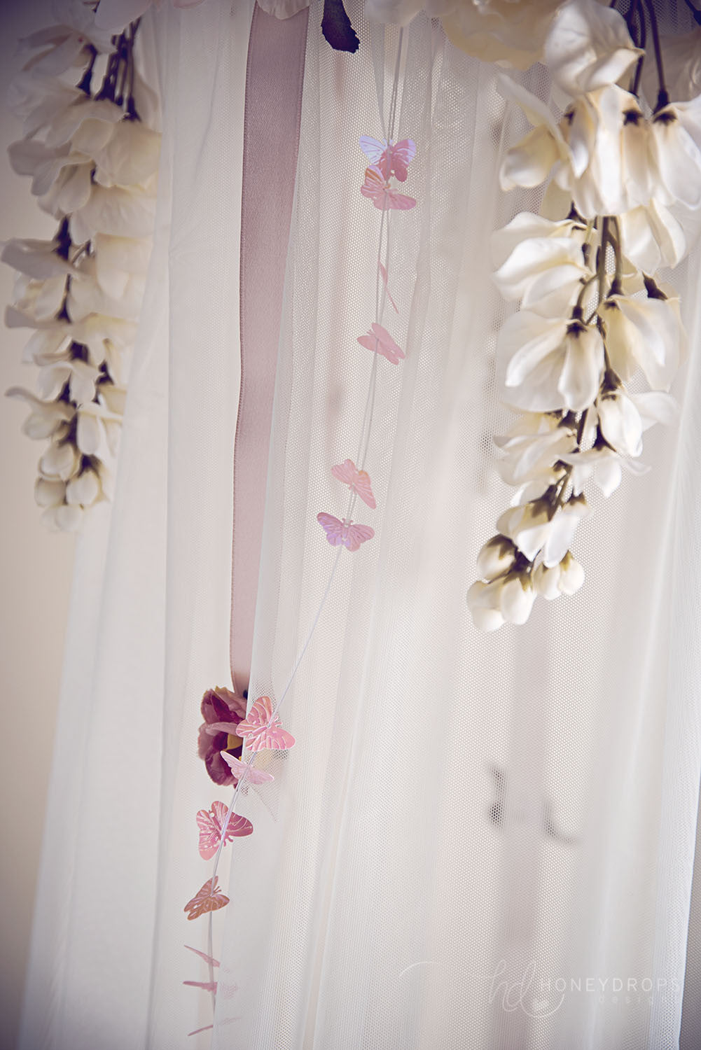 Dreamy Whimsical Floral Canopy Girls Room Decor - Honeydrops Designs