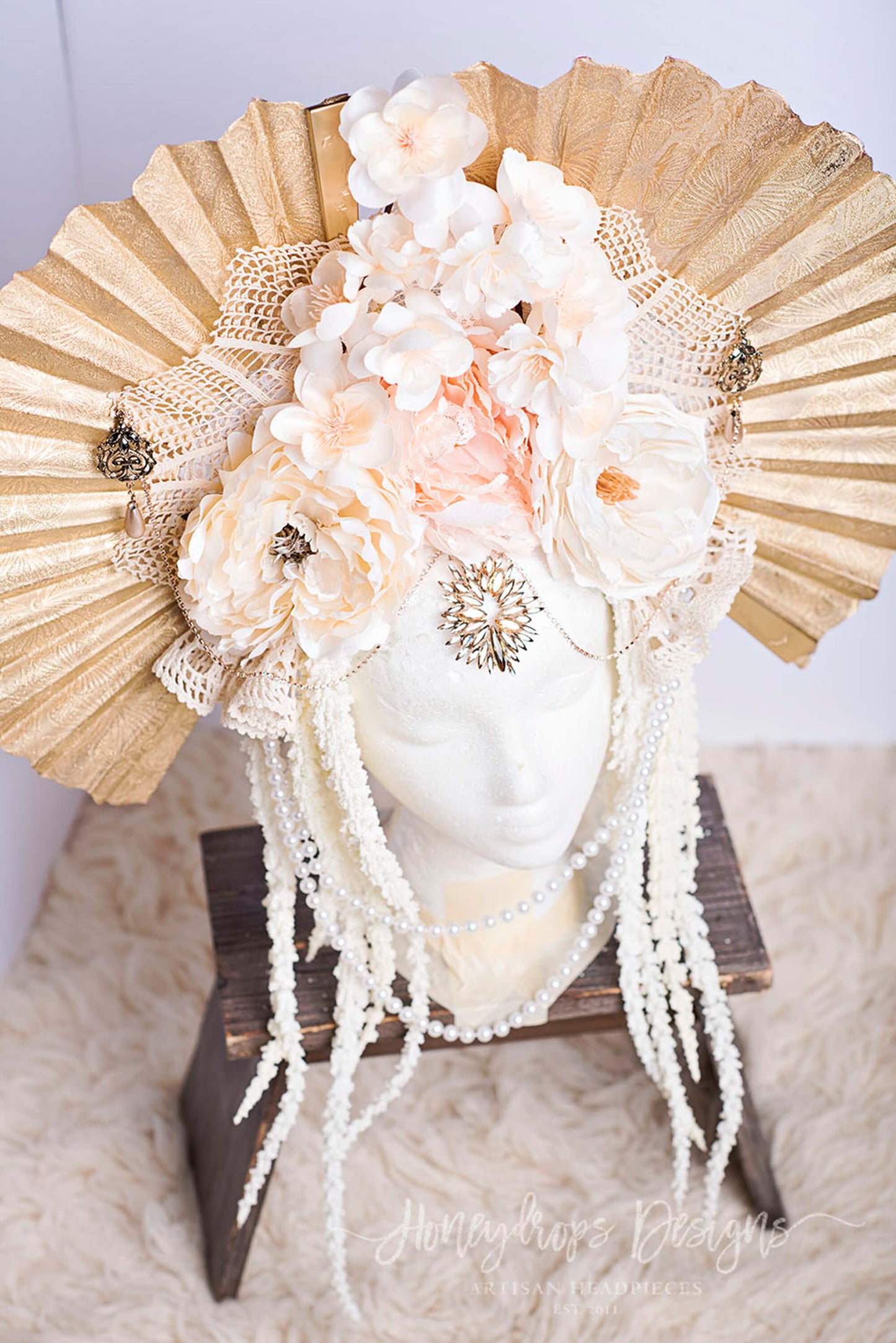 Empress of the Rose Couture Headpiece - Honeydrops Designs