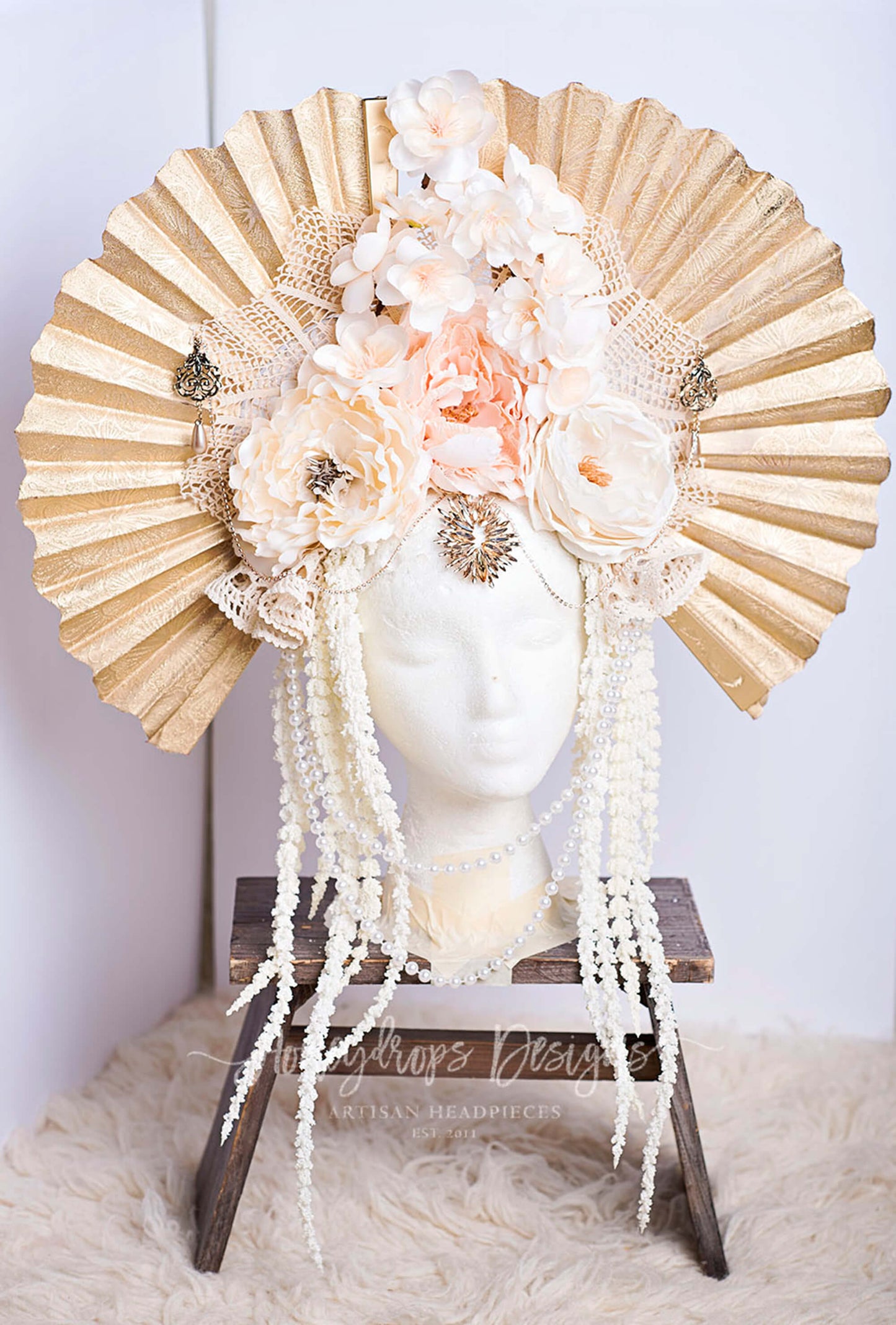 Empress of the Rose Couture Headpiece - Honeydrops Designs