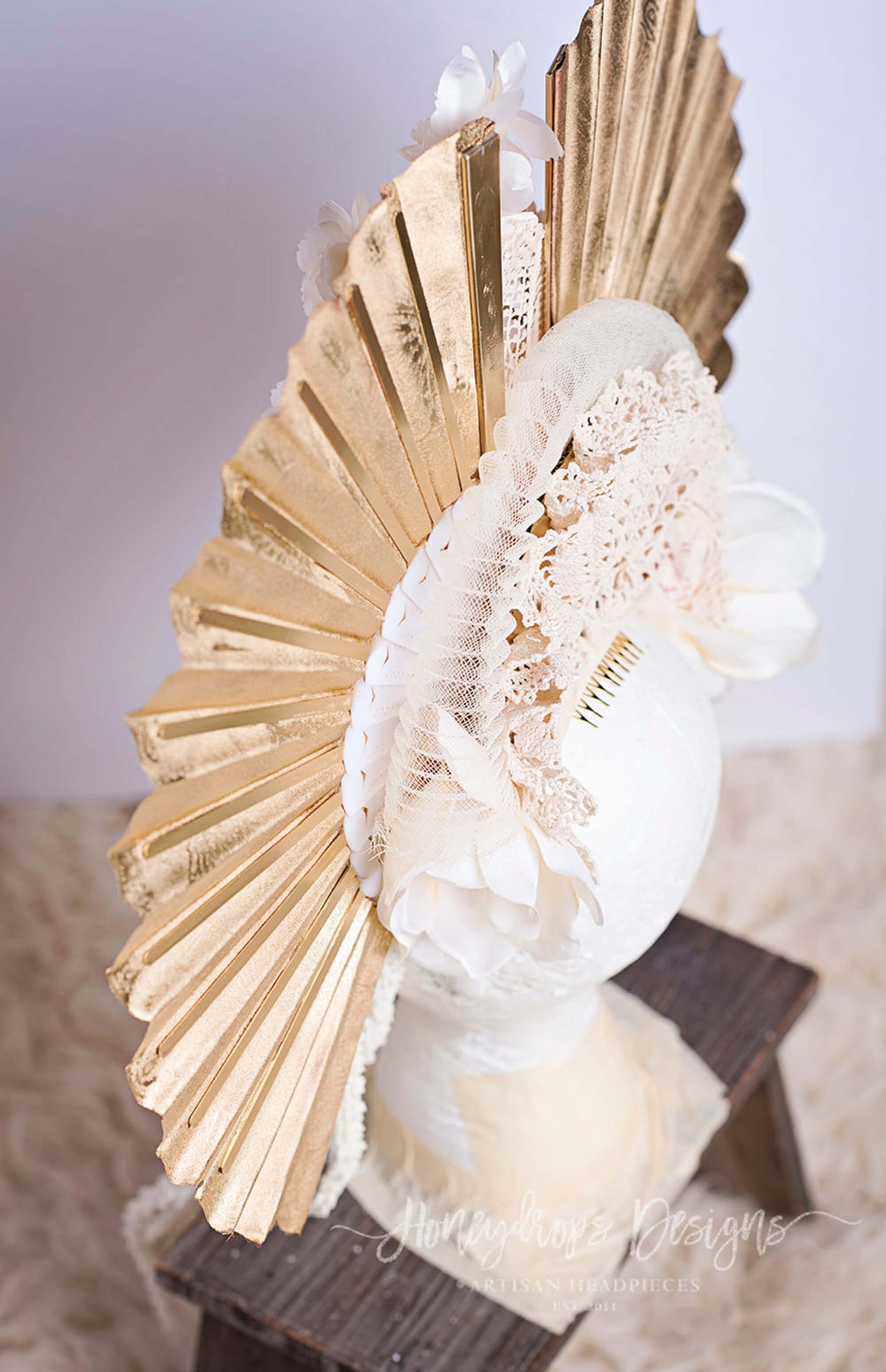 Empress of the Rose Couture Headpiece - Honeydrops Designs