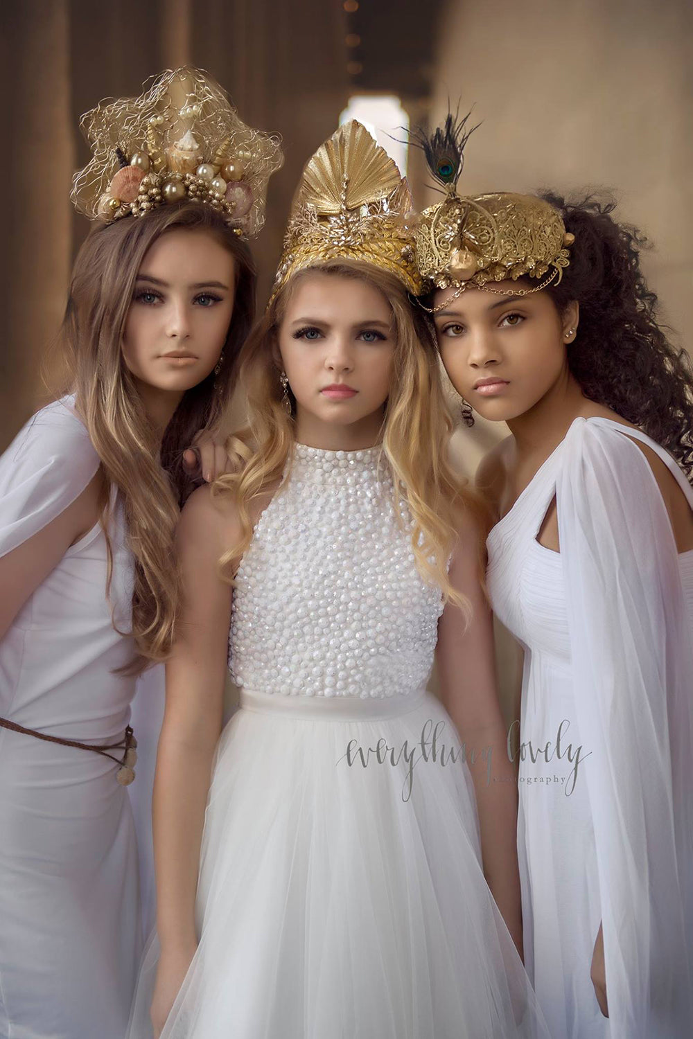 Hera Greek Goddess Marriage Queen Couture Headpiece - Honeydrops Designs